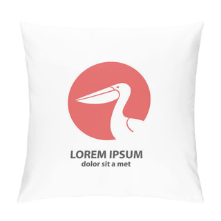Personality  Stylized Silhouette Of A Pelican. Pillow Covers