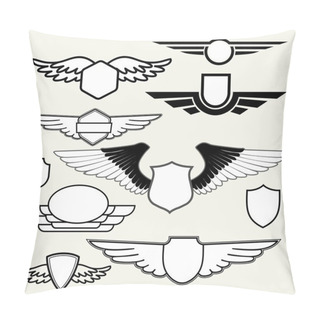 Personality  Retro Vintage Logotypes With Wings Pillow Covers