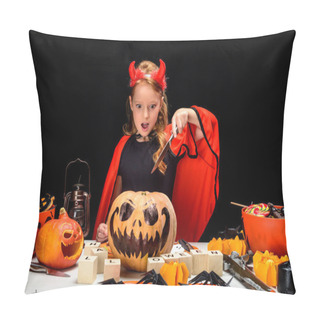 Personality  Child With Halloween Jack O Lantern Pillow Covers