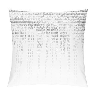 Personality  Binary Code Background Vector. Black And White Background With Digits On Screen. Pillow Covers