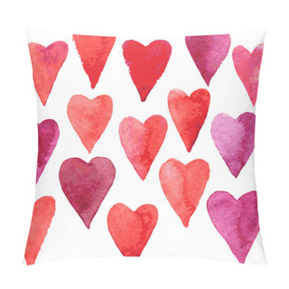 Personality  Set Of Hearts Painted By Watercolor Pillow Covers