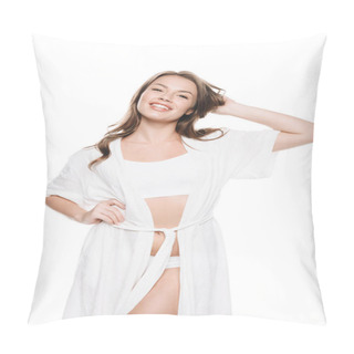 Personality  Beautiful Woman In Housecoat Pillow Covers