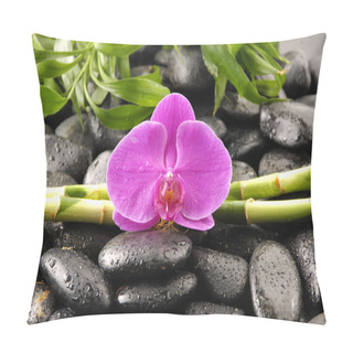 Personality  Orchid And Zen Stones Bamboo Leaves Pillow Covers