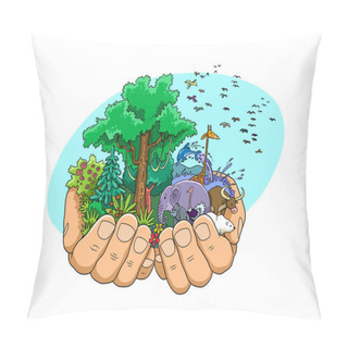 Personality  God Gives Life To All Nature And Animals Pillow Covers