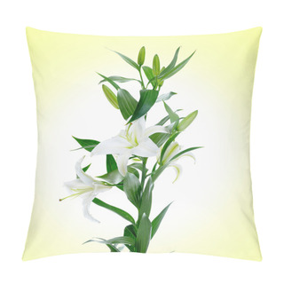 Personality  Beautiful White Lily Flowers Pillow Covers