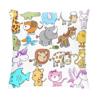 Personality  Cute Animal Vector Design Elements Set Pillow Covers