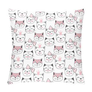 Personality  Fashion Cat Seamless Pattern. Pillow Covers