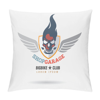 Personality  Motor Skull Sticker Design. Pillow Covers