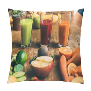 Personality  Various Smoothies In Glasses Pillow Covers