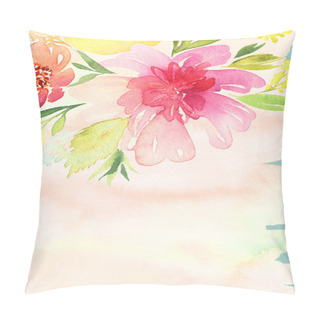 Personality  Greeting Card With Flowers. Pastel Colors. Handmade. Pillow Covers