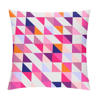 Personality  Seamless Vector Wrapping Pattern, Texture Or Background. Violet, Navy Blue, Pink And Dark Grey Colorful Geometric Mosaic Shape. Hipster Flat Surface Design Triangle Wallpaper With Chevron Zigzag Print Pillow Covers