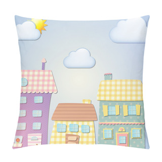 Personality  Old City Background. Vector Pillow Covers