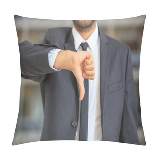 Personality  Manager Making A Gesture Pillow Covers