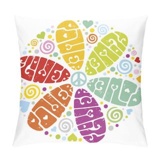 Personality  Flower Power Creative Illustration Pillow Covers