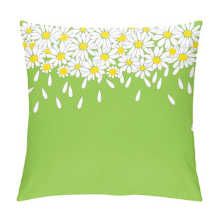 Personality  Many White Daisies On Green Background Pillow Covers