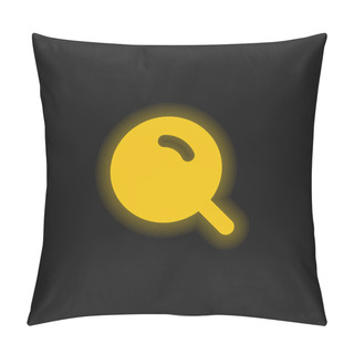 Personality  Big Magnifier With Shine Yellow Glowing Neon Icon Pillow Covers