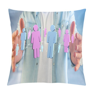 Personality  Couple Of A Man And A Woman Meeting  Pillow Covers