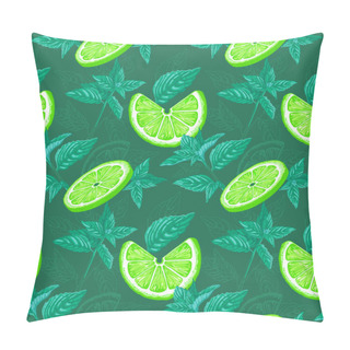 Personality  Lime And Mint Seamless Pattern. Ink Sketch Lemons, Ginger, Mint. Citrus Fruit Background. Elements For Menu, Greeting Cards, Wrapping Paper, Cosmetics Packaging, Posters Etc Pillow Covers