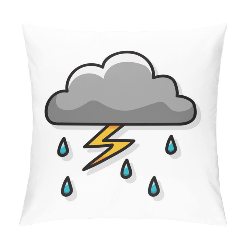 Personality  rainy cloud doodle pillow covers