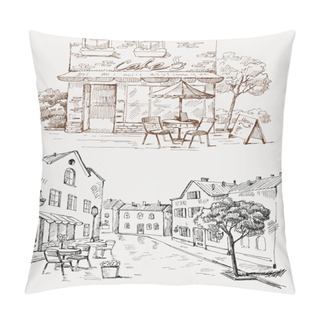 Personality  Street Cafe Pillow Covers