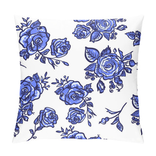 Personality  Pattern Blue Rose Pillow Covers