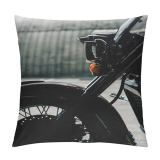 Personality  Motorbike Parked On Pavement  Pillow Covers