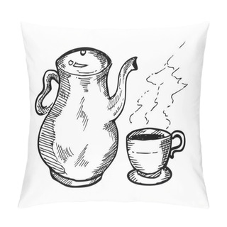 Personality  Hand Drawn Tea Pot Pillow Covers