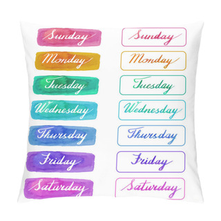 Personality  Handwritten Days Of The Week Pillow Covers