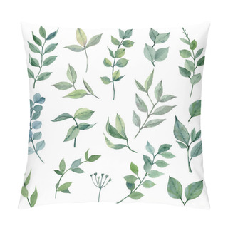 Personality  Handpainted Watercolor Leaves Collection. It's Perfect For Cards, Patterns, Flowers Compositions, Frames, Wedding Cards And Invitations. Pillow Covers