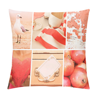 Personality  Collage Of Photos In Pink Colors Pillow Covers