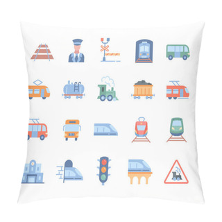 Personality  Set Of Transport Icons Pillow Covers
