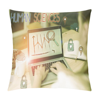 Personality  Handwriting Text Human Sciences. Conceptual Photo Studies The Social And Cultural Aspects Of Human Life Pillow Covers