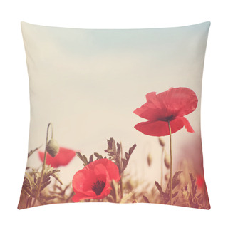 Personality  Poppy Flowers Vintage Stylized Pillow Covers