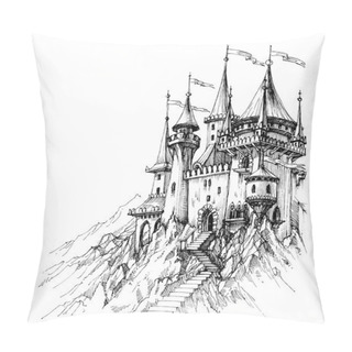 Personality A Fairytale Castle In Mountains Pillow Covers