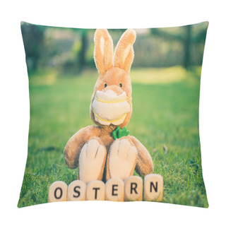 Personality  Symbol For Easter Celebrations During The Corona Crisis. Pillow Covers