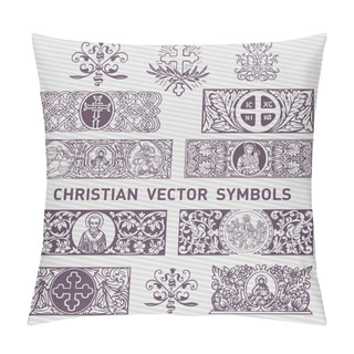 Personality  Collection Of Christian Symboland Decor Vector Design Elements Pillow Covers