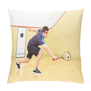 Personality  Squash Player Hiting Ball Pillow Covers