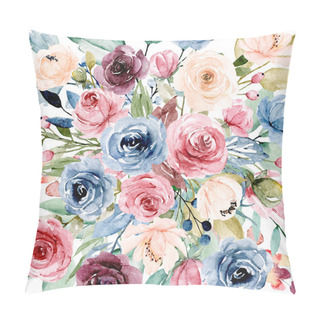 Personality  Beautiful Floral Composition With Watercolor Painted Flowers Pillow Covers