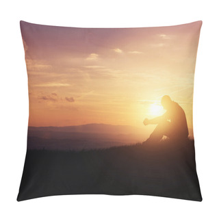 Personality  Praying At Sunrise Pillow Covers