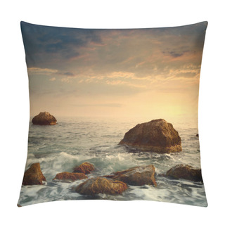 Personality  Sunrise On Rocky Sea Coast Pillow Covers