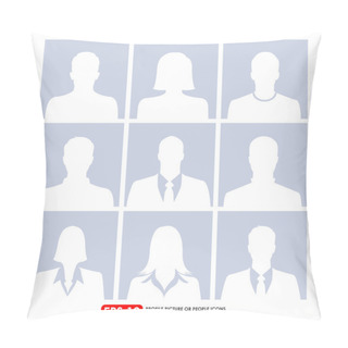 Personality  Avatar Profile Picture (or Portrait Icon) Set On Light Gray Back Pillow Covers
