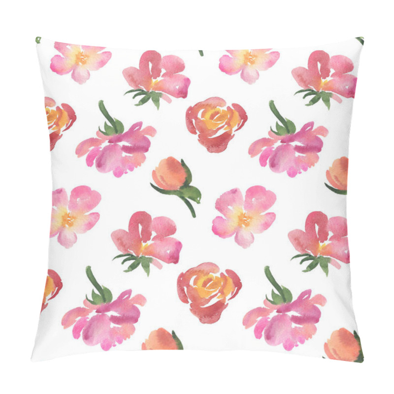 Personality  Seamless pattern of watercolor rose flowers, buds pillow covers