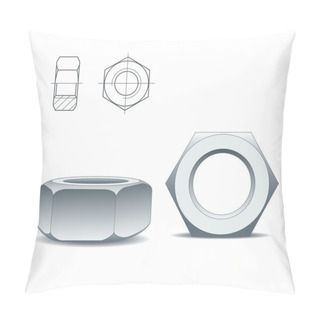 Personality  Two Metal Nuts Pillow Covers