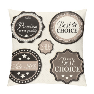 Personality  Retro Vintage Badges And Labels. Pillow Covers