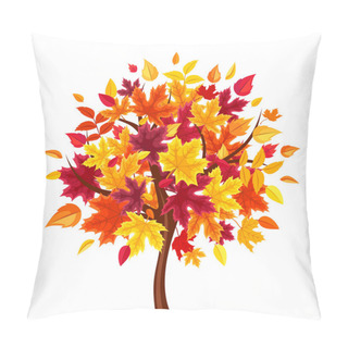 Personality  Abstract Autumn Tree. Vector Illustration. Pillow Covers