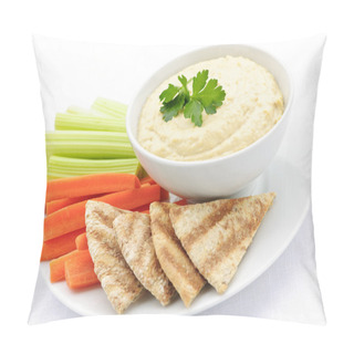 Personality  Hummus With Pita Bread And Vegetables Pillow Covers