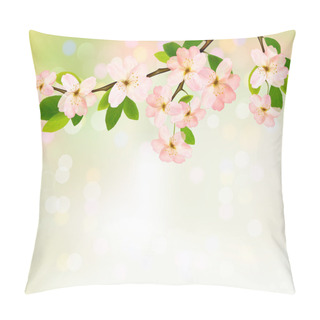 Personality Spring Background With Blossoming Tree Brunch With Spring Flower Pillow Covers