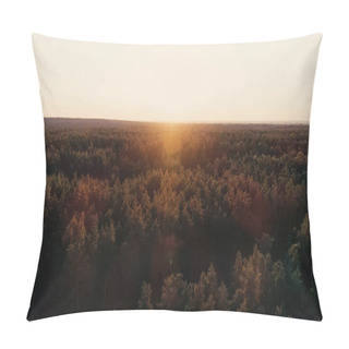 Personality  Aerial View Of Forest And Sky At Sunset  Pillow Covers