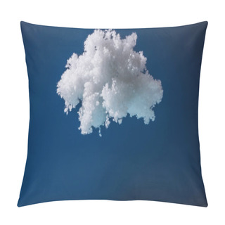 Personality  White Fluffy Cloud Made Of Cotton Wool Isolated On Dark Blue Pillow Covers