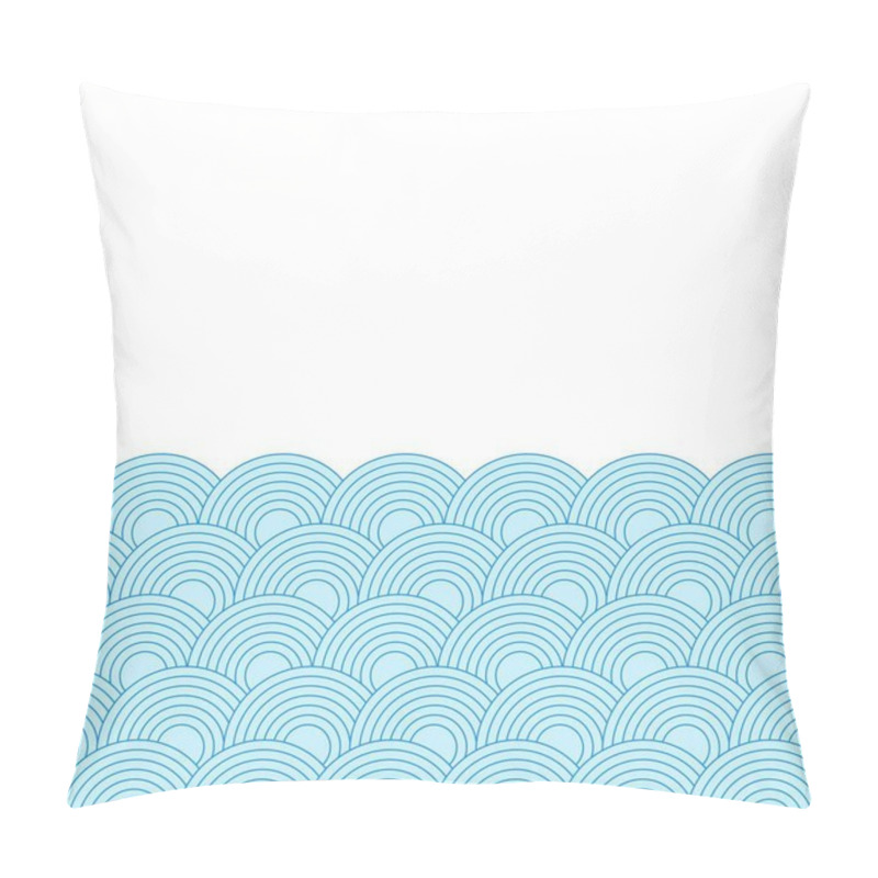 Personality  Swirling sea waves decorative frame, Vector design template, Abstract water waves. pillow covers